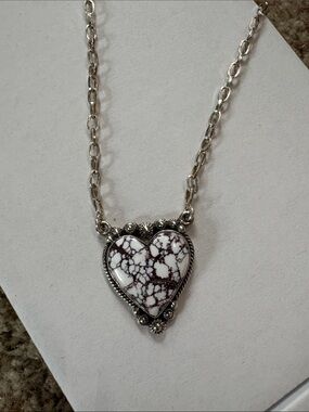 Krush Kandy Wild Horse 18” Sterling Silver Heart Necklace